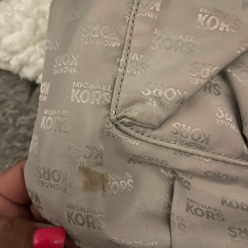 Michael Kors mk grey pebble leather Fulton hobo tote bag/purse/pocketbook